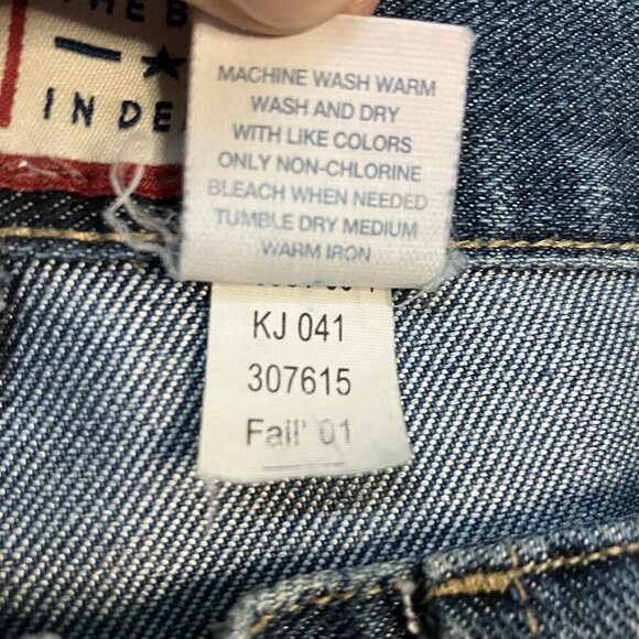 Vintage Old Navy Jeans Womens 10 Low Rise Patchwork 2000s 2001 Y2K Blue Flared - Picture 4 of 9